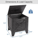 Banc de rangement VECELO, coffre de rangement en bois avec charnières de sécurité en osier tressé, banc à chaussures d'entrée, coffre de rangement de style industriel