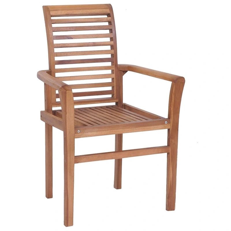 vidaXL Chaises de salle à manger empilables 6 pcs Bois de teck massif