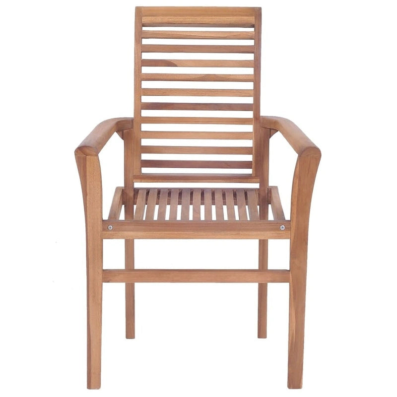 vidaXL Chaises de salle à manger empilables 6 pcs Bois de teck massif