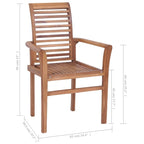 vidaXL Chaises de salle à manger empilables 6 pcs Bois de teck massif