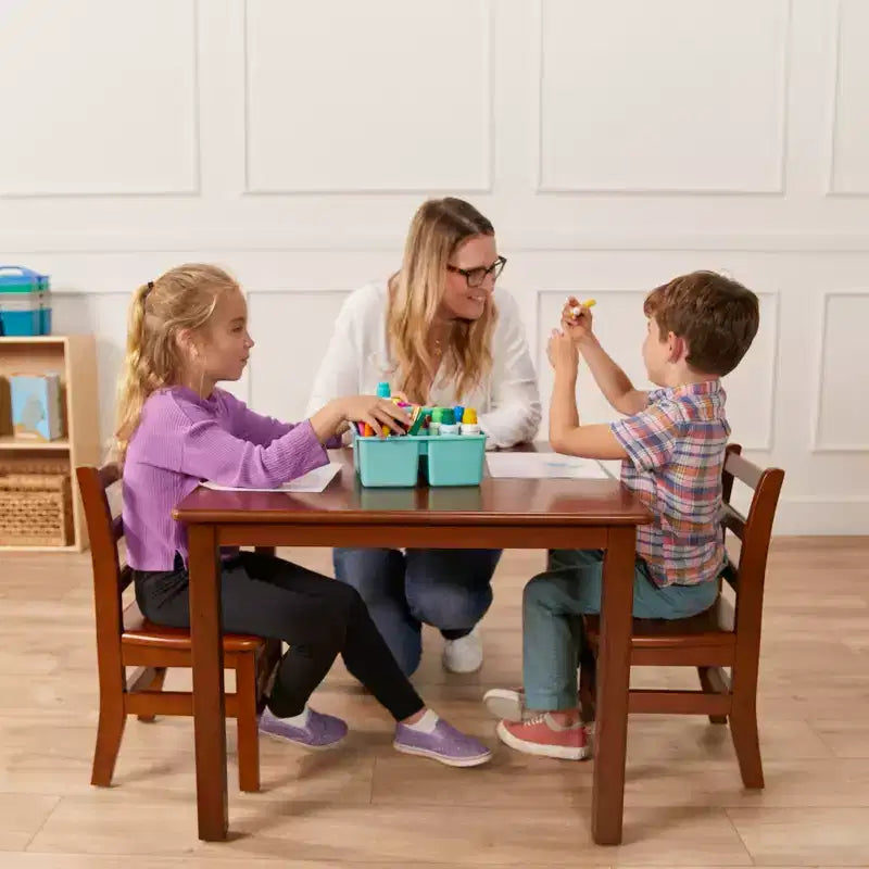 Table carrée en bois dur ECR4Kids 76 cm x 76 cm avec pieds de 56 cm, Meubles pour enfants