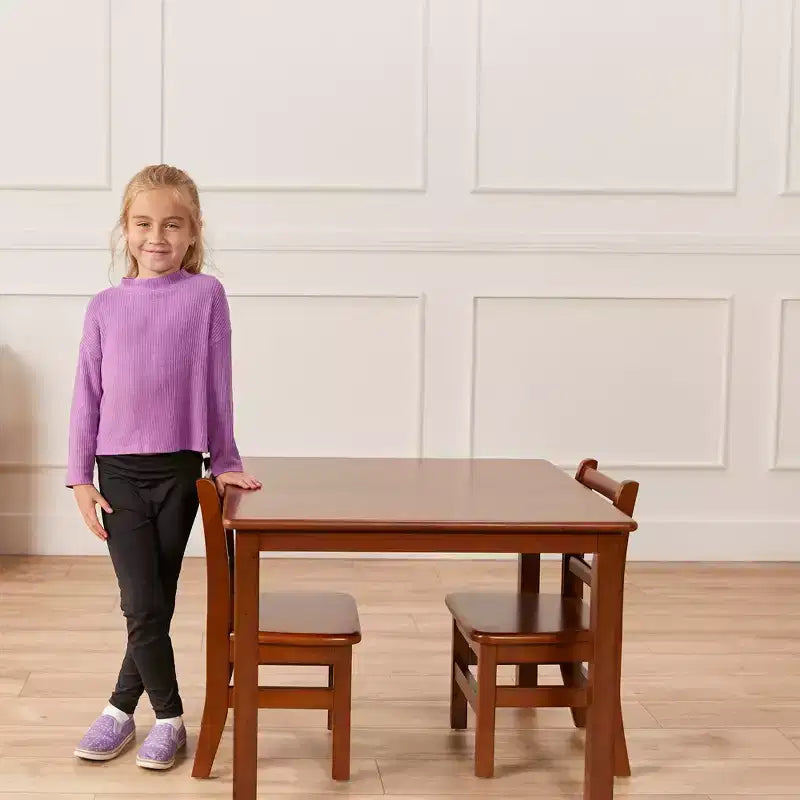 Table carrée en bois dur ECR4Kids 76 cm x 76 cm avec pieds de 56 cm, Meubles pour enfants