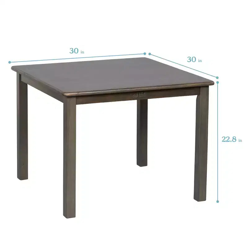 Table carrée en bois dur ECR4Kids 76 cm x 76 cm avec pieds de 56 cm, Meubles pour enfants