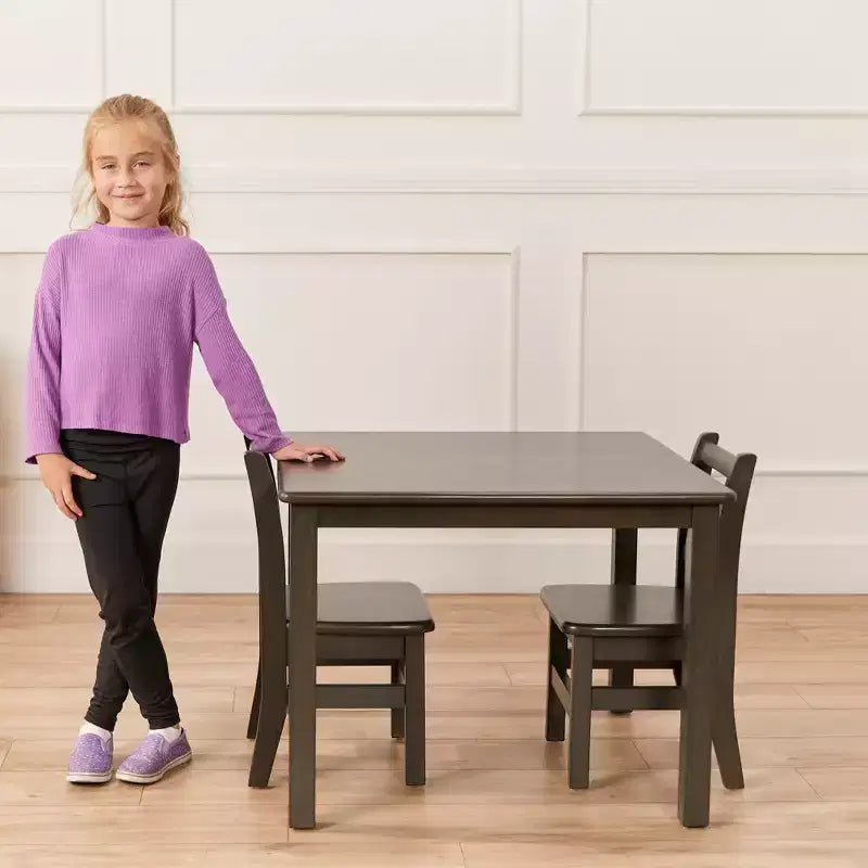Table carrée en bois dur ECR4Kids 76 cm x 76 cm avec pieds de 56 cm, Meubles pour enfants