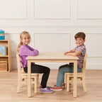 Table carrée en bois dur ECR4Kids 76 cm x 76 cm avec pieds de 56 cm, Meubles pour enfants