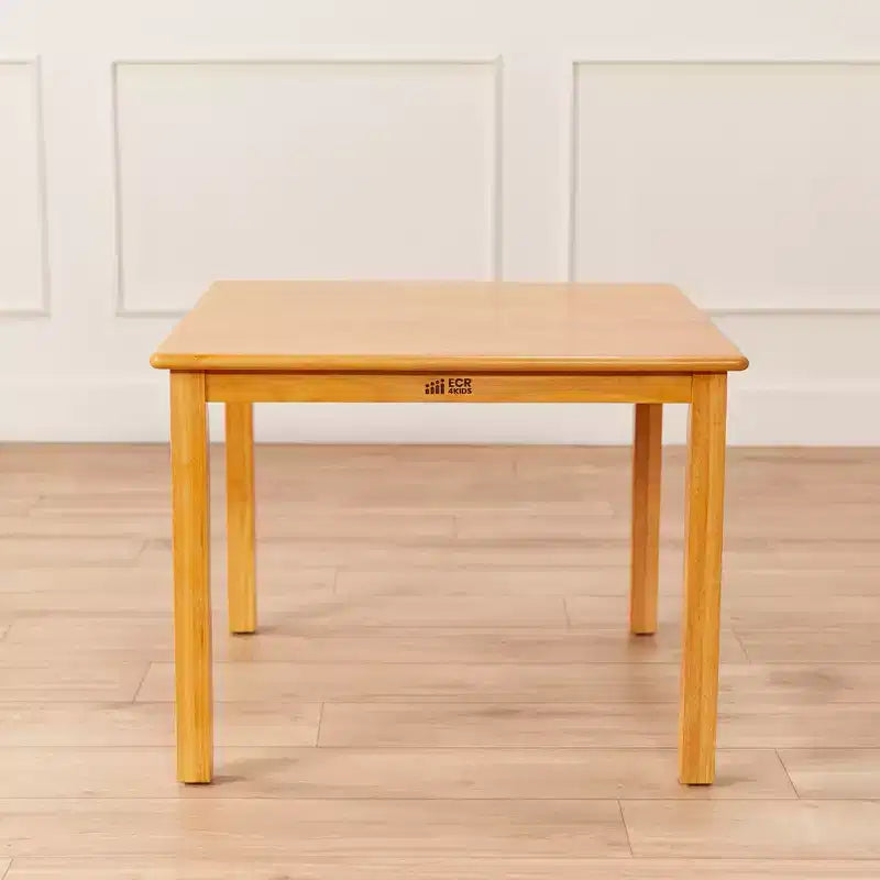 Table carrée en bois dur ECR4Kids 76 cm x 76 cm avec pieds de 56 cm, Meubles pour enfants