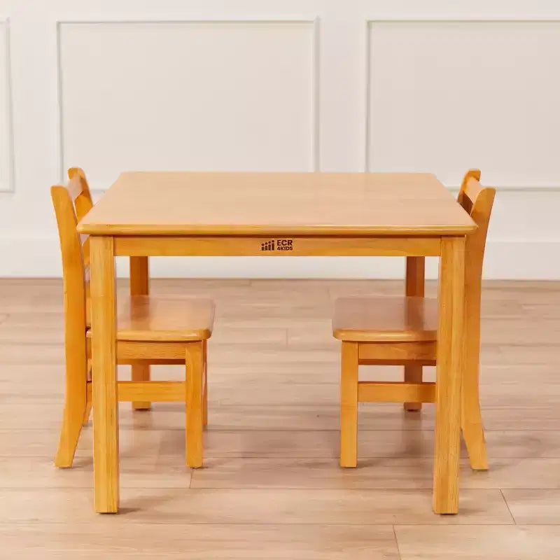 Table carrée en bois dur ECR4Kids 76 cm x 76 cm avec pieds de 56 cm, Meubles pour enfants