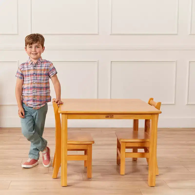 Table carrée en bois dur ECR4Kids 76 cm x 76 cm avec pieds de 56 cm, Meubles pour enfants