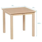 Table en bois dur ECR4Kids 24 po x 24 po et deux chaises 12 po, 3 pièces