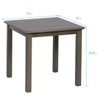 Table en bois dur ECR4Kids 24 po x 24 po et deux chaises 12 po, 3 pièces