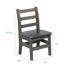 Table en bois dur ECR4Kids 24 po x 24 po et deux chaises 12 po, 3 pièces