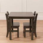 Table en bois dur ECR4Kids 24 po x 24 po et deux chaises 12 po, 3 pièces