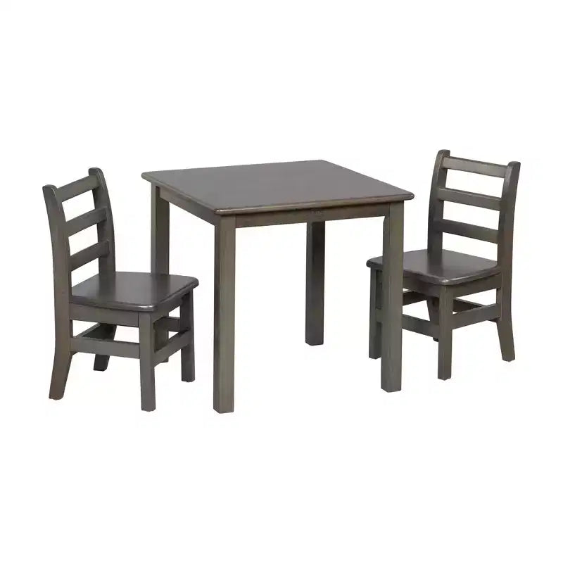 Table en bois dur ECR4Kids 24 po x 24 po et deux chaises 12 po, 3 pièces