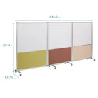 ECR4Kids Séparateur de pièce mobile, en trois panneaux, tableau blanc et flanelle, fournitures scolaires