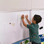ECR4Kids Séparateur de pièce mobile, en trois panneaux, tableau blanc et flanelle, fournitures scolaires