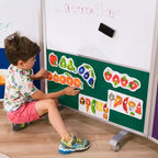 ECR4Kids Séparateur de pièce mobile, en trois panneaux, tableau blanc et flanelle, fournitures scolaires