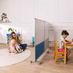 ECR4Kids Séparateur de pièce mobile, en trois panneaux, tableau blanc et flanelle, fournitures scolaires