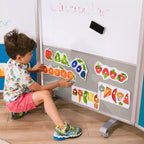 ECR4Kids Séparateur de pièce mobile, en trois panneaux, tableau blanc et flanelle, fournitures scolaires