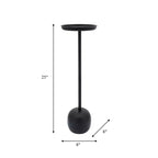 Table d'appoint élégante, table de chevet ou petit support de table pour la décoration intérieure - Table de nuit en métal avec plateau rond pour la décoration de chambre à coucher ou de salon - 26 noir