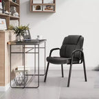 Chaise de bureau JIONJOY pour visiteurs en cuir, fauteuil de direction sans roulettes pour salle d'attente | Noir
