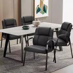 Chaise de bureau JIONJOY pour visiteurs en cuir, fauteuil de direction sans roulettes pour salle d'attente | Noir