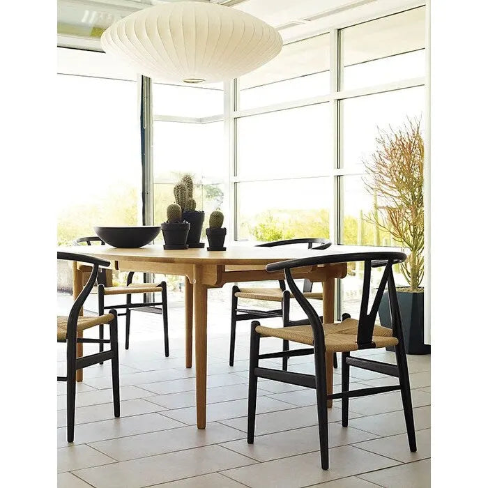 Lot de 2 chaises de salle à manger modernes en bois avec accoudoirs et assise en chanvre pour la maison, le restaurant, le bureau, la cuisine