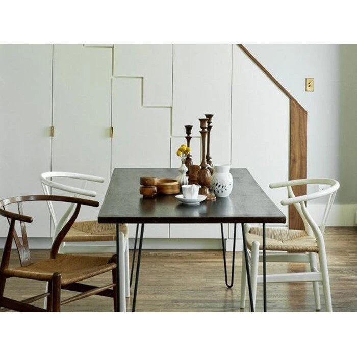 Lot de 2 chaises de salle à manger modernes en bois avec accoudoirs et assise en chanvre pour la maison, le restaurant, le bureau, la cuisine