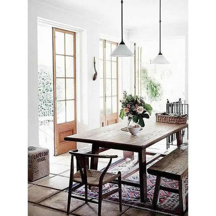 Lot de 2 chaises de salle à manger modernes en bois avec accoudoirs et assise en chanvre pour la maison, le restaurant, le bureau, la cuisine