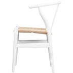 Lot de 2 chaises de salle à manger modernes en bois avec accoudoirs et assise en chanvre pour la maison, le restaurant, le bureau, la cuisine
