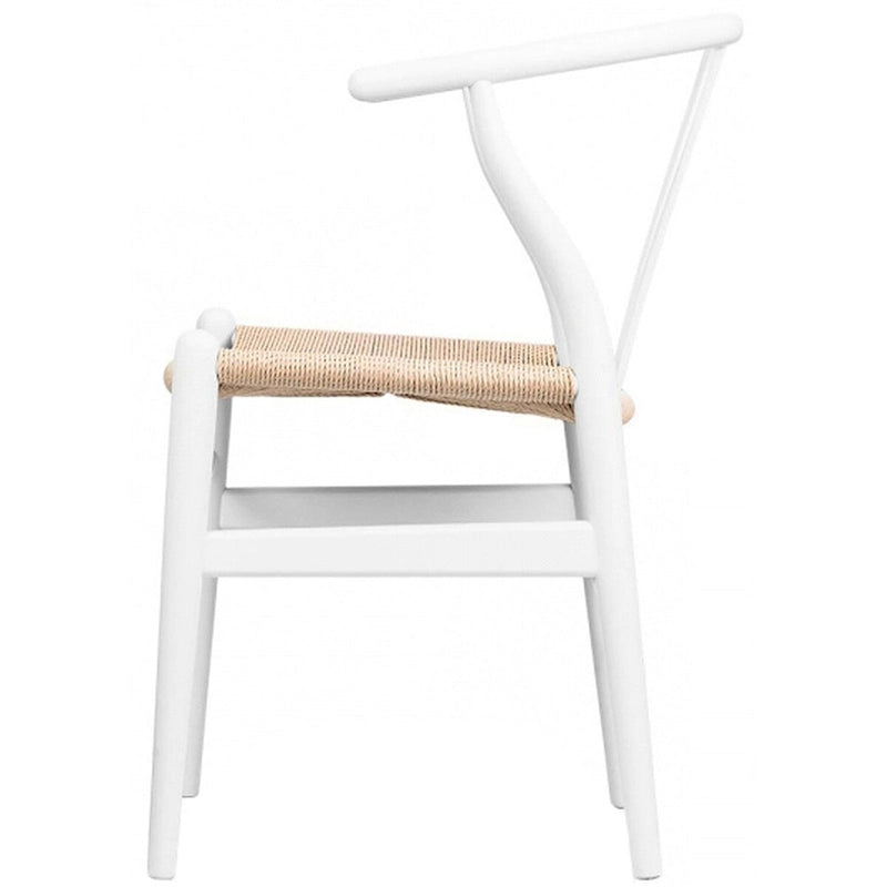 Lot de 2 chaises de salle à manger modernes en bois avec accoudoirs et assise en chanvre pour la maison, le restaurant, le bureau, la cuisine