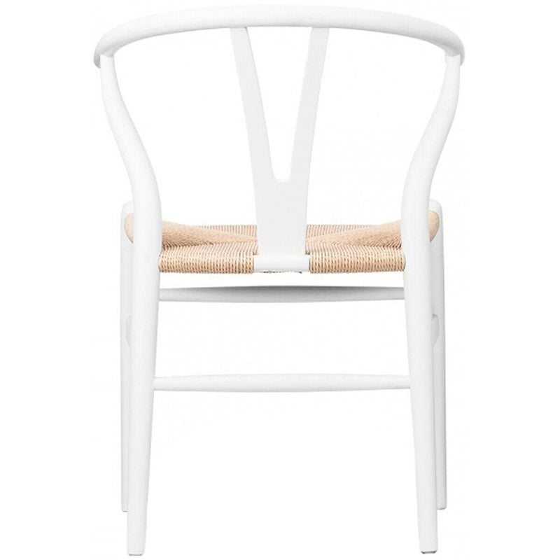 Lot de 2 chaises de salle à manger modernes en bois avec accoudoirs et assise en chanvre pour la maison, le restaurant, le bureau, la cuisine