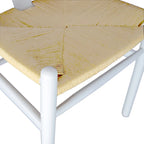 Lot de 2 chaises de salle à manger modernes en bois avec accoudoirs et assise en chanvre pour la maison, le restaurant, le bureau, la cuisine