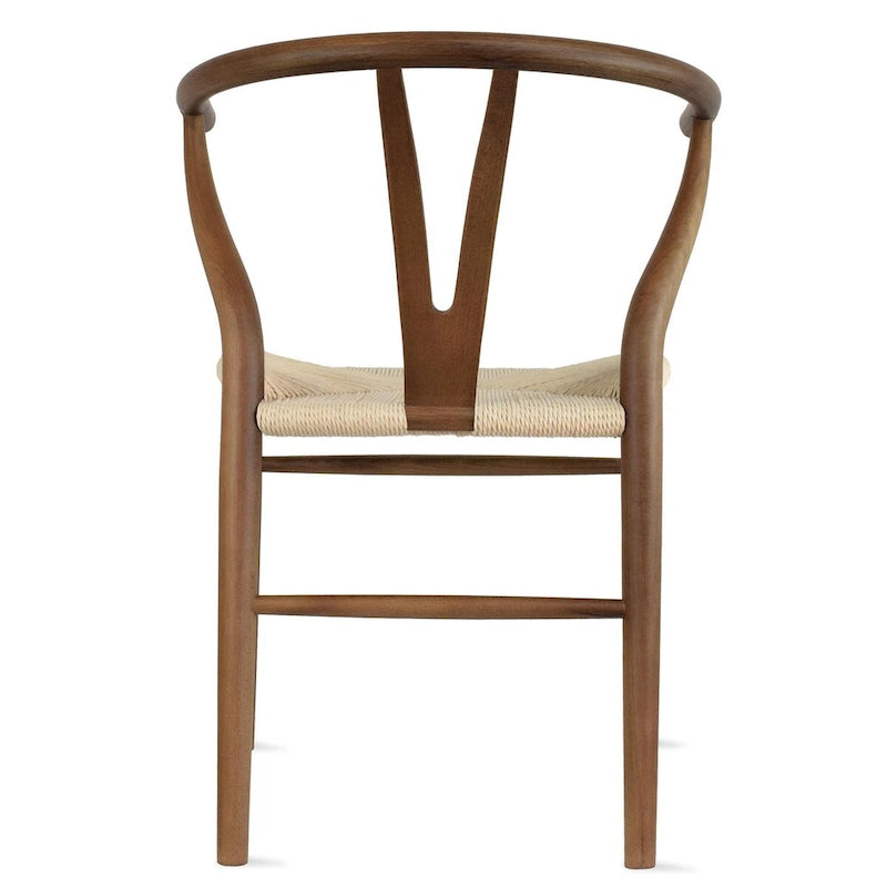 Lot de 2 chaises de salle à manger modernes en bois avec accoudoirs et assise en chanvre pour la maison, le restaurant, le bureau, la cuisine