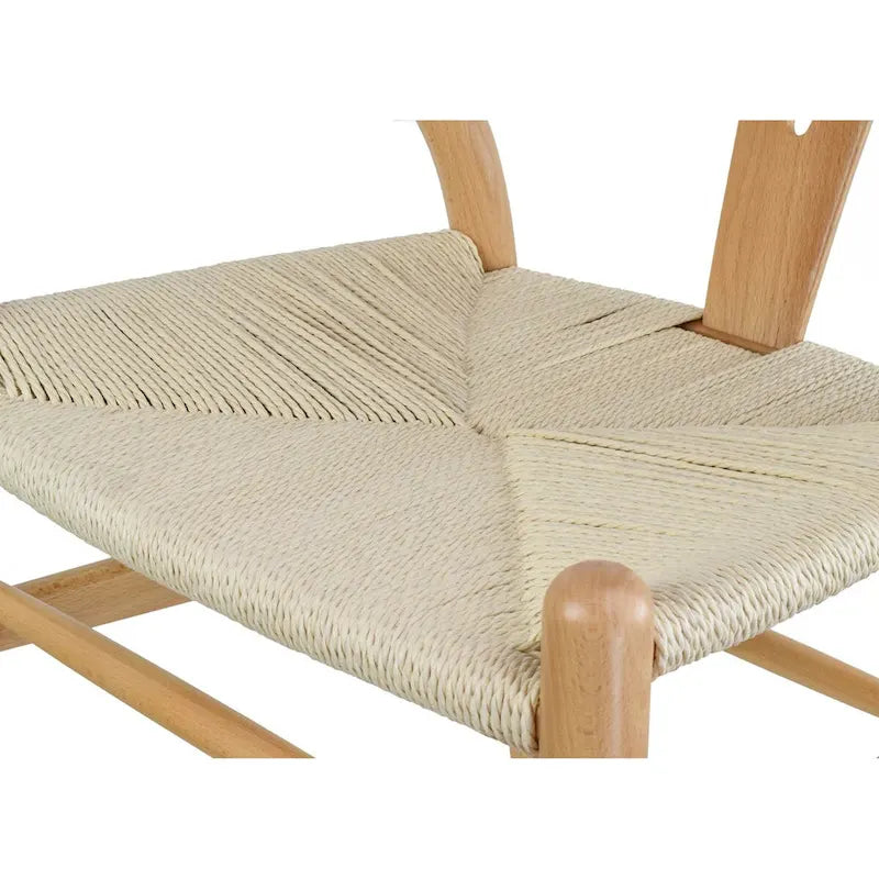 Lot de 2 chaises de salle à manger modernes en bois avec accoudoirs et assise en chanvre pour la maison, le restaurant, le bureau, la cuisine