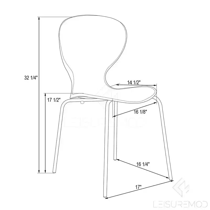 LeisureMod Oyster Chaises de salle à manger transparentes (lot de 2) - Empilables, dossier incurvé, avec pieds en acier inoxydable noir pour cuisine ou salle à manger
