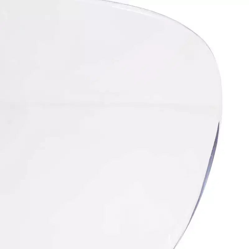 LeisureMod Oyster Chaises de salle à manger transparentes (lot de 2) - Empilables, dossier incurvé, avec pieds en acier inoxydable noir pour cuisine ou salle à manger