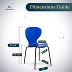 LeisureMod Oyster Chaises de salle à manger transparentes (lot de 2) - Empilables, dossier incurvé, avec pieds en acier inoxydable noir pour cuisine ou salle à manger