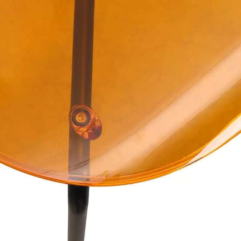 LeisureMod Oyster Chaises de salle à manger transparentes (lot de 2) - Empilables, dossier incurvé, avec pieds en acier inoxydable noir pour cuisine ou salle à manger
