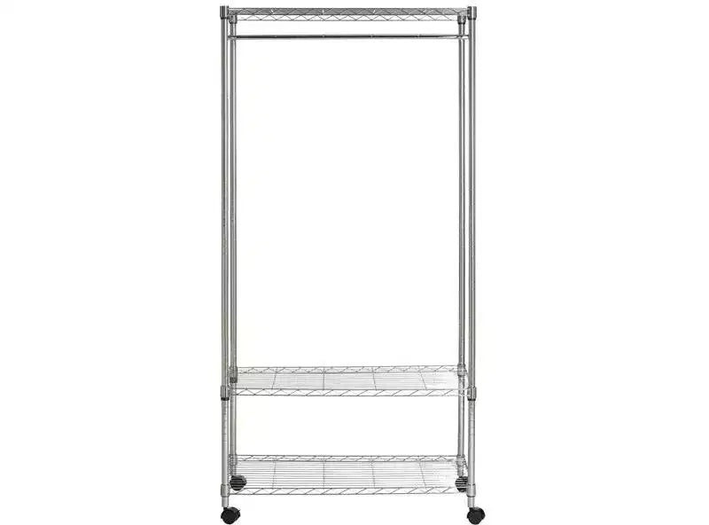 Portant à vêtements Gordon à 3 niveaux - Chrome - Safavieh