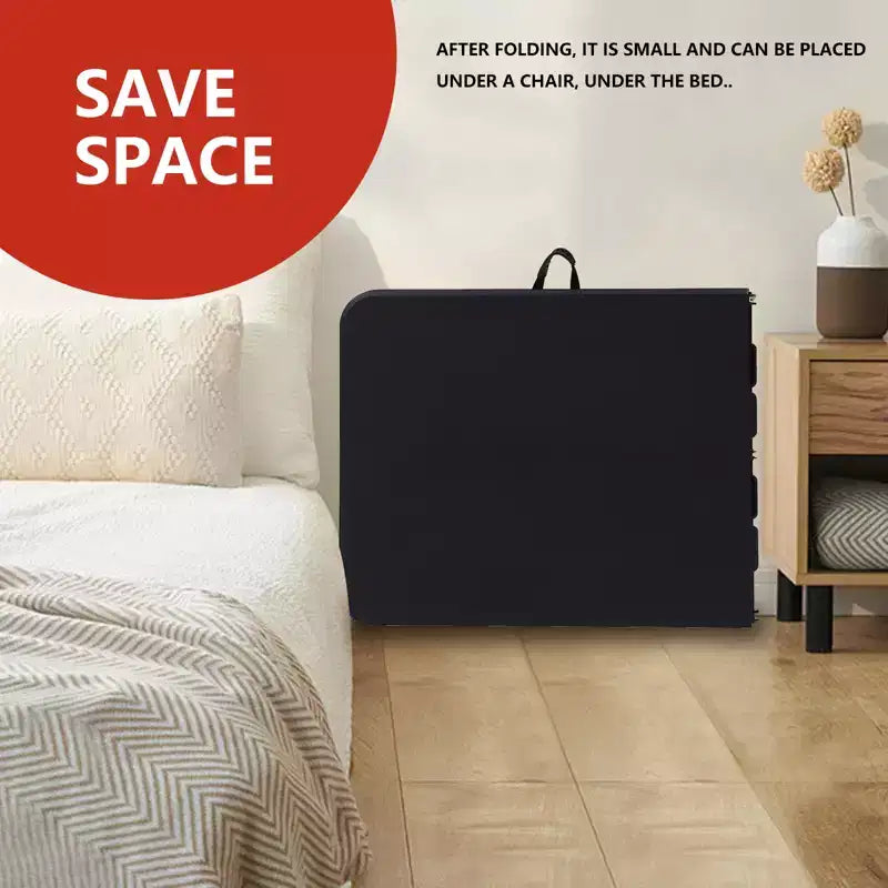 Table pliante rectangulaire noire de 1,80 m en plastique HDPE, pour intérieur et extérieur, avec pieds en acier