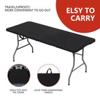 Table pliante rectangulaire noire de 1,80 m en plastique HDPE, pour intérieur et extérieur, avec pieds en acier