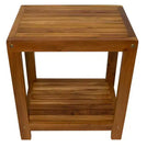 Banc de douche et de bain spa Nordic Teak 18 naturel avec étagère