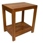 Banc de douche et de bain spa Nordic Teak 18 naturel avec étagère