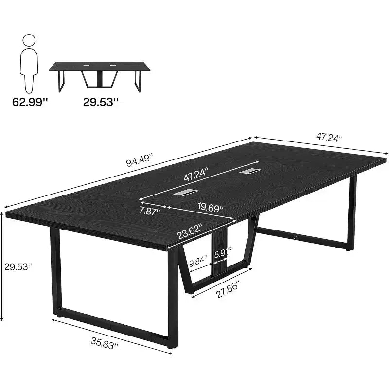 Table de conférence Lantine 8 pi pour 10 personnes pour réunions de bureau