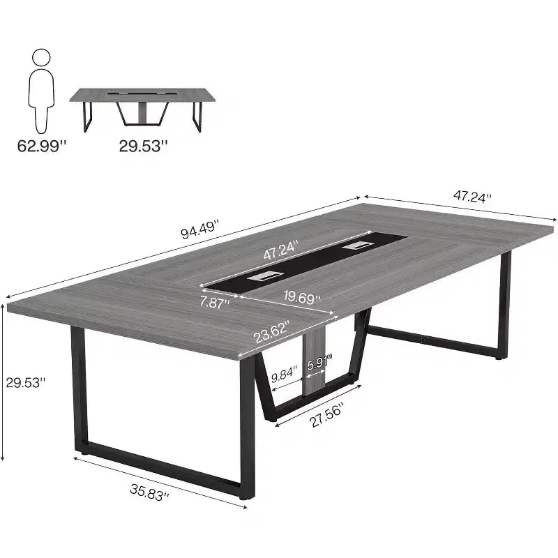 Table de conférence Lantine 8 pi pour 10 personnes pour réunions de bureau
