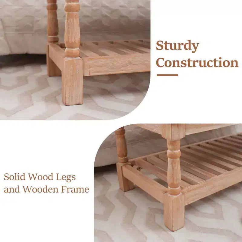 Banc de chevet Hyleory en velours côtelé surdimensionné de 112,5 cm en bois massif, confortable pour chambre, salon et chambre d'allaitement