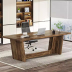 Bureau d'ordinateur de direction Lantine de 70,87 pouces avec piédestal en bois massif