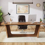 Bureau d'ordinateur de direction Lantine de 70,87 pouces avec piédestal en bois massif