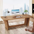 Bureau d'ordinateur de direction Lantine de 70,87 pouces avec piédestal en bois massif