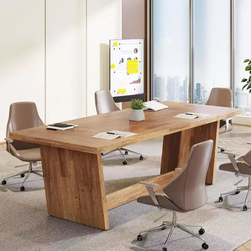 Bureau d'ordinateur de direction Lantine de 70,87 pouces avec piédestal en bois massif
